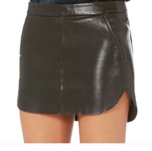 Leather mini skirt